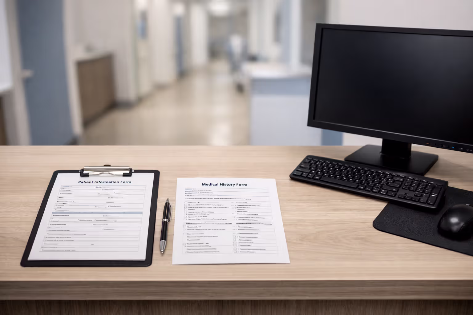 Close-up of gloved hands holding an ultrasonic scaler near a dental demonstration jaw model in a bright clinic